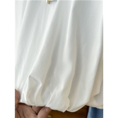 Женская укороченная футболка с объемным подолом  ЗАР*А