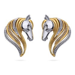 Серьги Альтея (кристаллы SW белые; покрытие золото, родий), Есть комплект