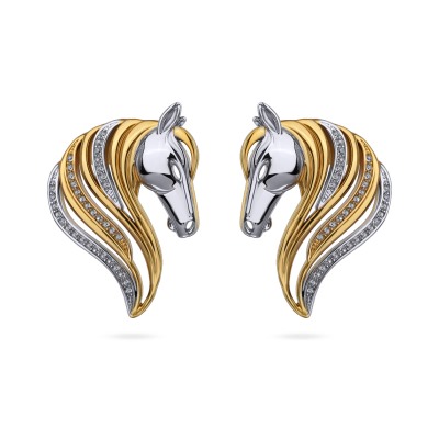 Серьги Альтея (кристаллы SW белые; покрытие золото, родий), Есть комплект