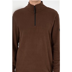 Erkek Kahverengi Basic Sweatshirt