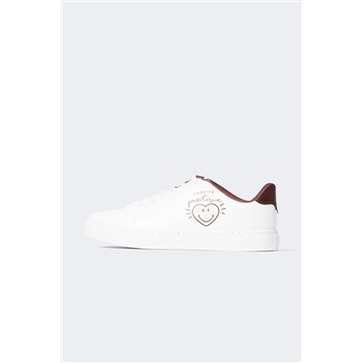 Defacto Kadın SmileyWorld Düz Taban Suni Deri Bağcıklı Sneaker Z1962AZNS