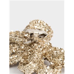 Украшение декоративное, 13 см, на клипсе, пластик, шампань, Бант, New year