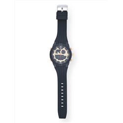 MEN'S BLACK STRAP WITH GOLD ACCENTS ANA DIGI WATCH
