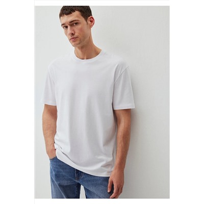 Mavi Beyaz Basic Tişört Loose Fit / Bol Rahat Kesim 066249-620