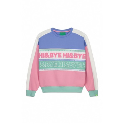 Sudadera felpa algodón color block