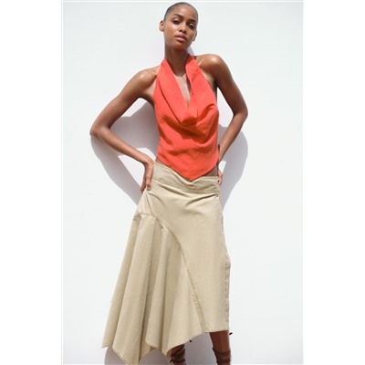 FLOWING DRAPED HALTER TOP