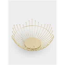Корзина для фруктов, 27 см, металл, золотистая, Бусины, Spin