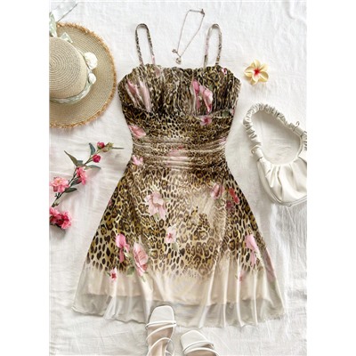 Soleia Women's Summer Vacation Blue & White Floral Mesh Slip Dress Summer Dress Vacation Outfits Women Holiday Dresses For Women Floral Dress Yellow Dress