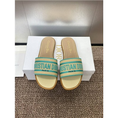 Женские шлепки на плоской подошве 4 цвета ДИО*Р