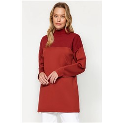 TRENDYOL MODEST Kiremit Renk Bloklu Örme Tunik TCTAW23UK00060