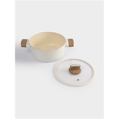 Кастрюля, 24 см, 4,1 л, с крышкой, с покрытием, алюминий, молочная, Palisander