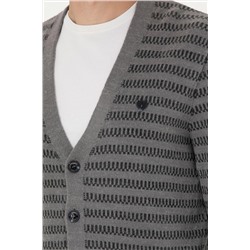 Erkek Gri Melanj Triko Hırka