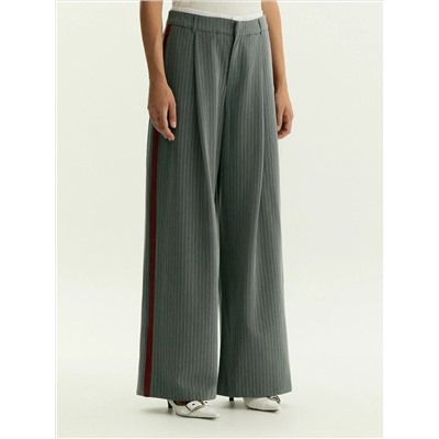 Брюки широкого кроя с защипами, D476/greyswan