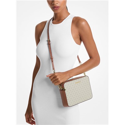 Michael Kors Outlet Jet Set Large Printed Logo Crossbody Bag