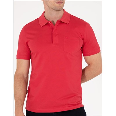 Kırmızı Regular Fit Polo Yaka Merserize Tişört