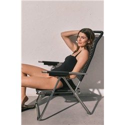 Bañador moldeador escote recto negro