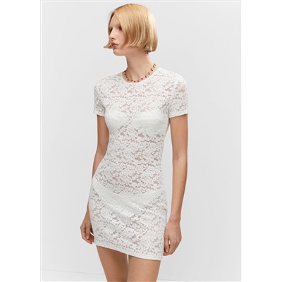 Vestido corto guipur