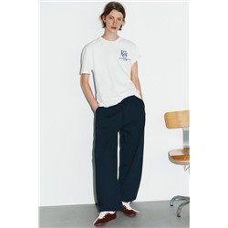 EMBROIDERED SLOGAN T-SHIRT