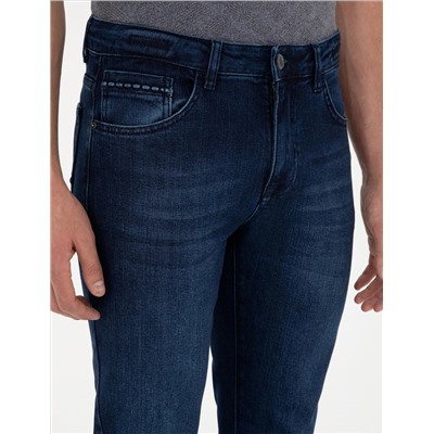 Koyu Lacivert Slim Fit Jean Pantolon