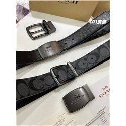 Двухсторонний мужской ремень с двумя пряжками КОУ*Ч