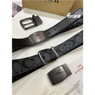 Двухсторонний мужской ремень с двумя пряжками КОУ*Ч