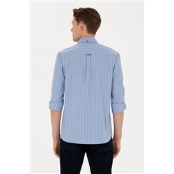 Erkek Mavi Uzun Kollu Gömlek