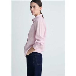 Женская рубашка из смесового льна и хлопка   MANG*O