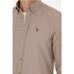 Erkek Kum Uzun Kollu Gömlek