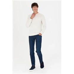 Erkek Taş Bisiklet Yaka Basic Sweatshirt