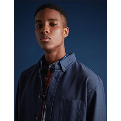Pocket Denim Shirt, Men, Dark Blue