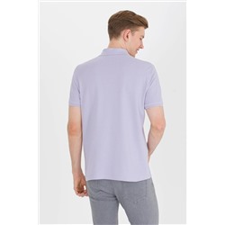 Erkek Lila Basic Polo Yaka Tişört