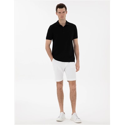 Siyah Regular Fit %100 Pamuk Polo Yaka Basic Tişört