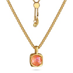 Кулон Теннис (кристаллы SW оранжевые 8мм; покрытие золото) 70см, Есть комплект