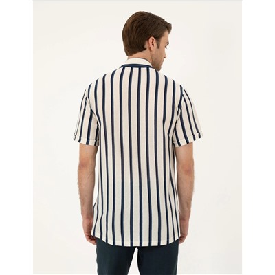 Bej Slim Fit Örme Gömlek