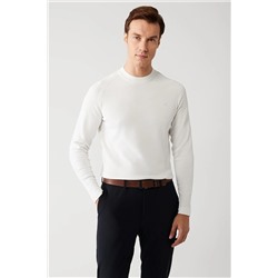 Avva Erkek Ekru Yüksek Bisiklet Yaka Rayon Standart Fit Normal Kesim Triko Kazak A32y5006 A32Y5006