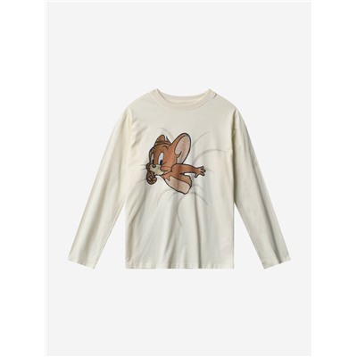 Женский лонгслив с мультяшным принтом  МО*КО