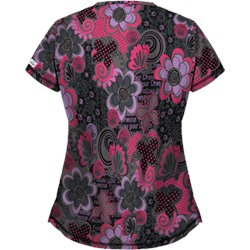 UA Peace And Prosperity Fuchsia Print Scrub Top