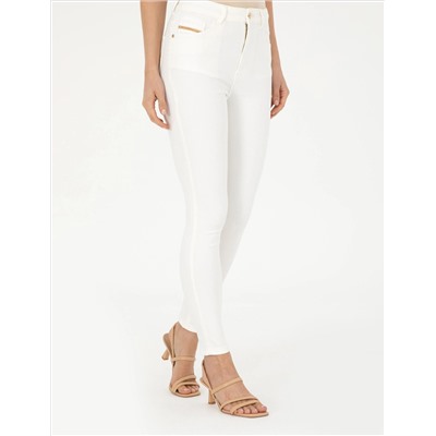 Beyaz Skinny Fit Jean Pantolon
