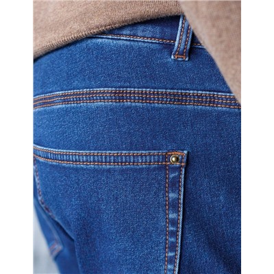 Джинсы утепленные прямые из эластичного денима с мягким флисом