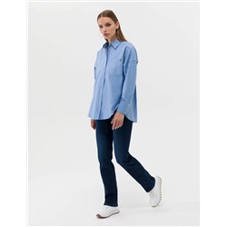 Açık Mavi Oversize Uzun Kollu Gömlek