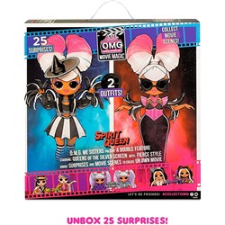 LOL Surprise OMG Movie Magic Spirit Queen Fashion Doll with 25 Surprises Including 2 Outfits, 3D Glasses, Movie Accessories and Reusable Playset– Gift for Kids, Toys for Girls Boys Ages 4 5 6 7+ Years