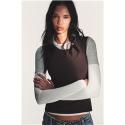 CAMISETA EFECTO TRIPLE MANGA LARGA