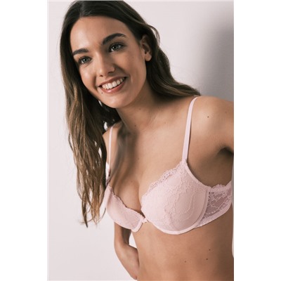 Sujetador push up encaje rosa GORGEOUS