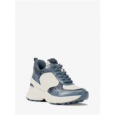 Katrina Mixed-Media Wedge Trainer