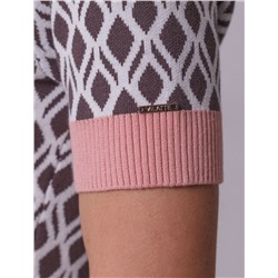 Джемпер с коротким рукавом жаккардовой вязки с принтом ромб