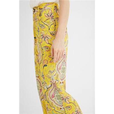 Pantalón culotte cropped paisley