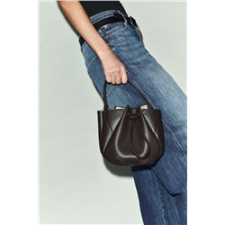 MINI BUCKET BAG WITH TOPSTITCHING