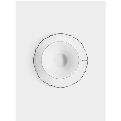 Сервиз чайный, 6 перс, 14 пр, фарфор F, белый, с серебристым кантом, Lotus silver