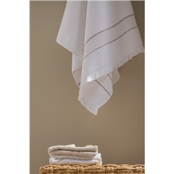 Raya %100 Pamuk Banyo Havlusu - Beyaz/Bej