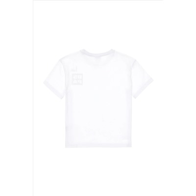 Erkek Çocuk Beyaz Comfort Basic Bisiklet Yaka Tişört